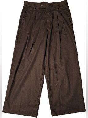 NWT Banana Republic Black Linen Blend Wide Leg High Rise Pants 14 Petite